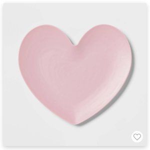 SIX (6) - Pink 9.63" Valentine's Day Figural Heart Appetizer Plates